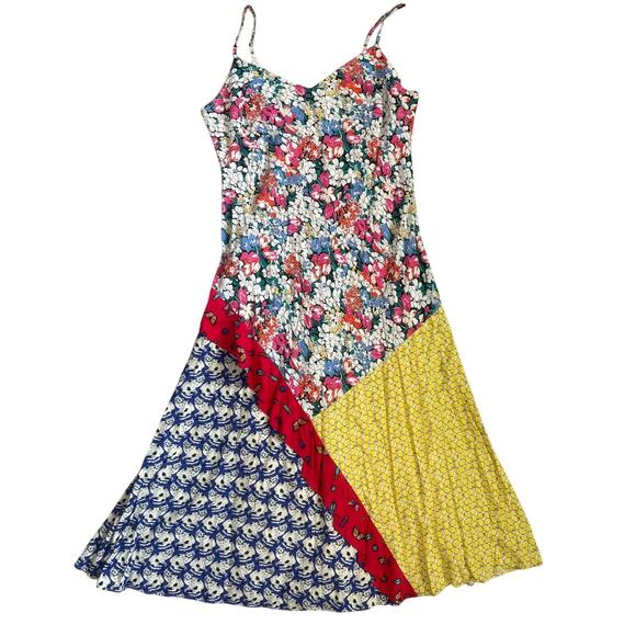 52 Conversations by Anthropologie Colloquial Bias Patchwork Dress Size Medium - Picture 5 of 11